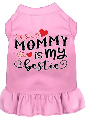 Mommy Is My Bestie Screen Print Dog Dress Light Pink Xxl (18)