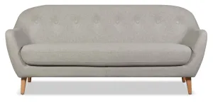 Mona Linen-Look Fabric Sofa - Light Grey