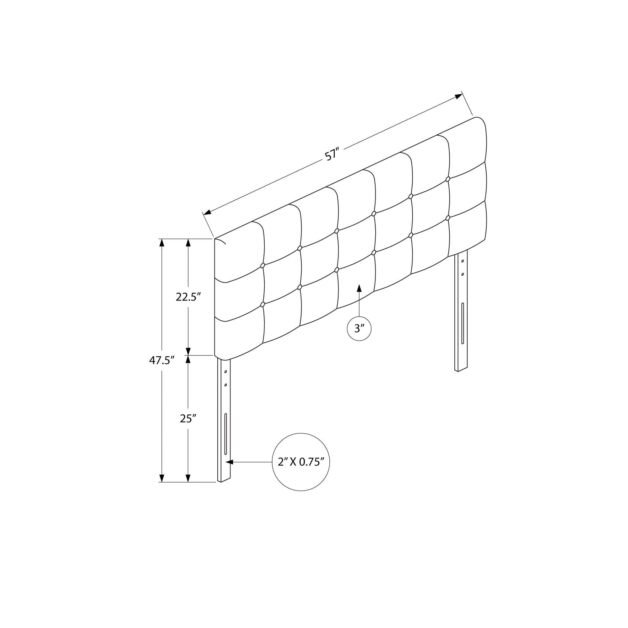 Monarch Composantes pour lits Panneau de chevet I 6001F