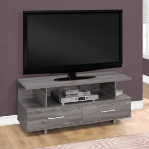 Monarch Specialties I 2608 | Meuble TV - 48" - 2 Tiroirs de rangement - Gris