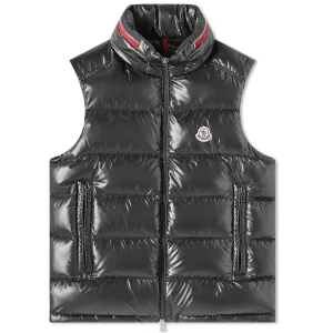 Moncler Ouse Hooded Down Vest, black