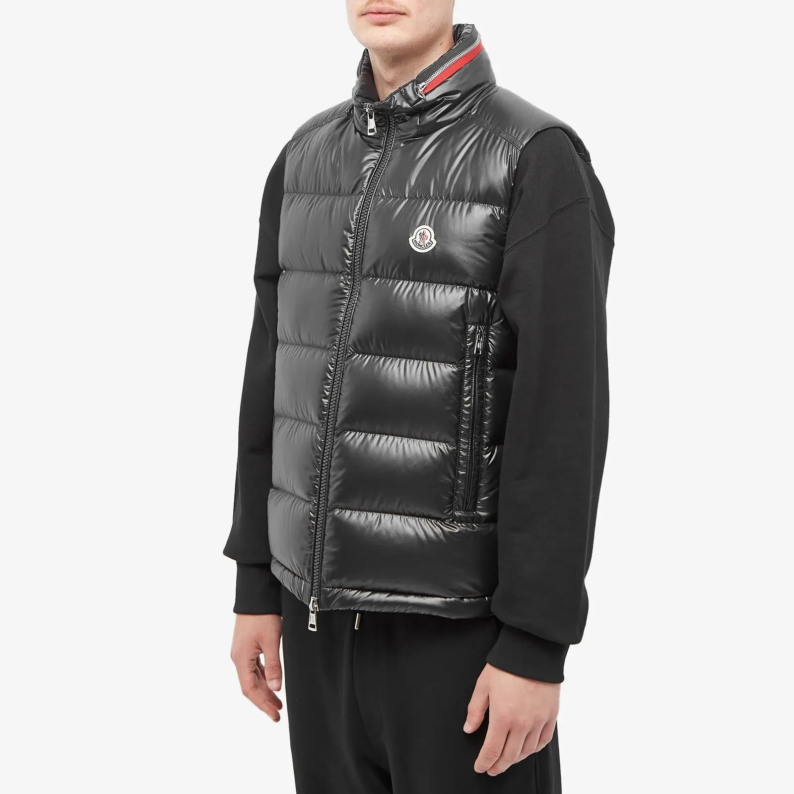 Moncler Ouse Hooded Down Vest, black