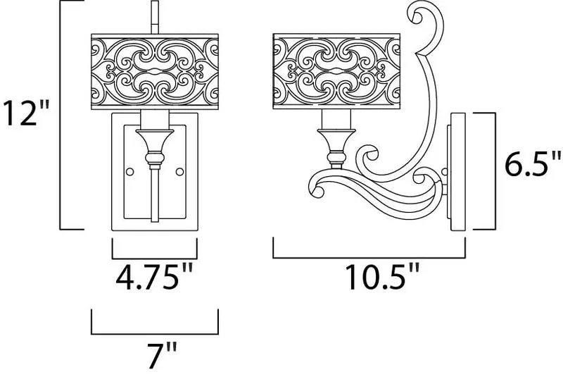 Mondrian 12" Single Light Wall Sconce in Umber Bronze