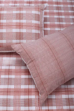 Monica Geometric Rust Cotton Bedsheet