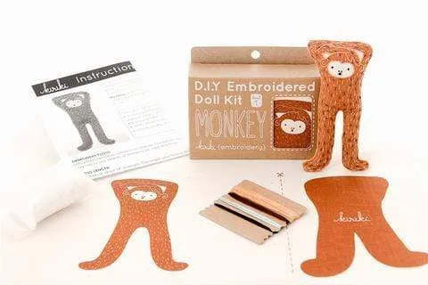 Monkey Embroidery Kit from Kiriki