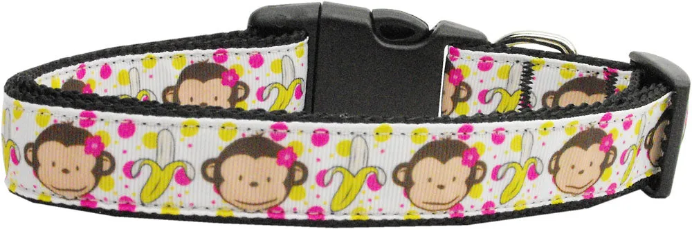 Monkeys And Bananas Nylon Dog Collar Sm