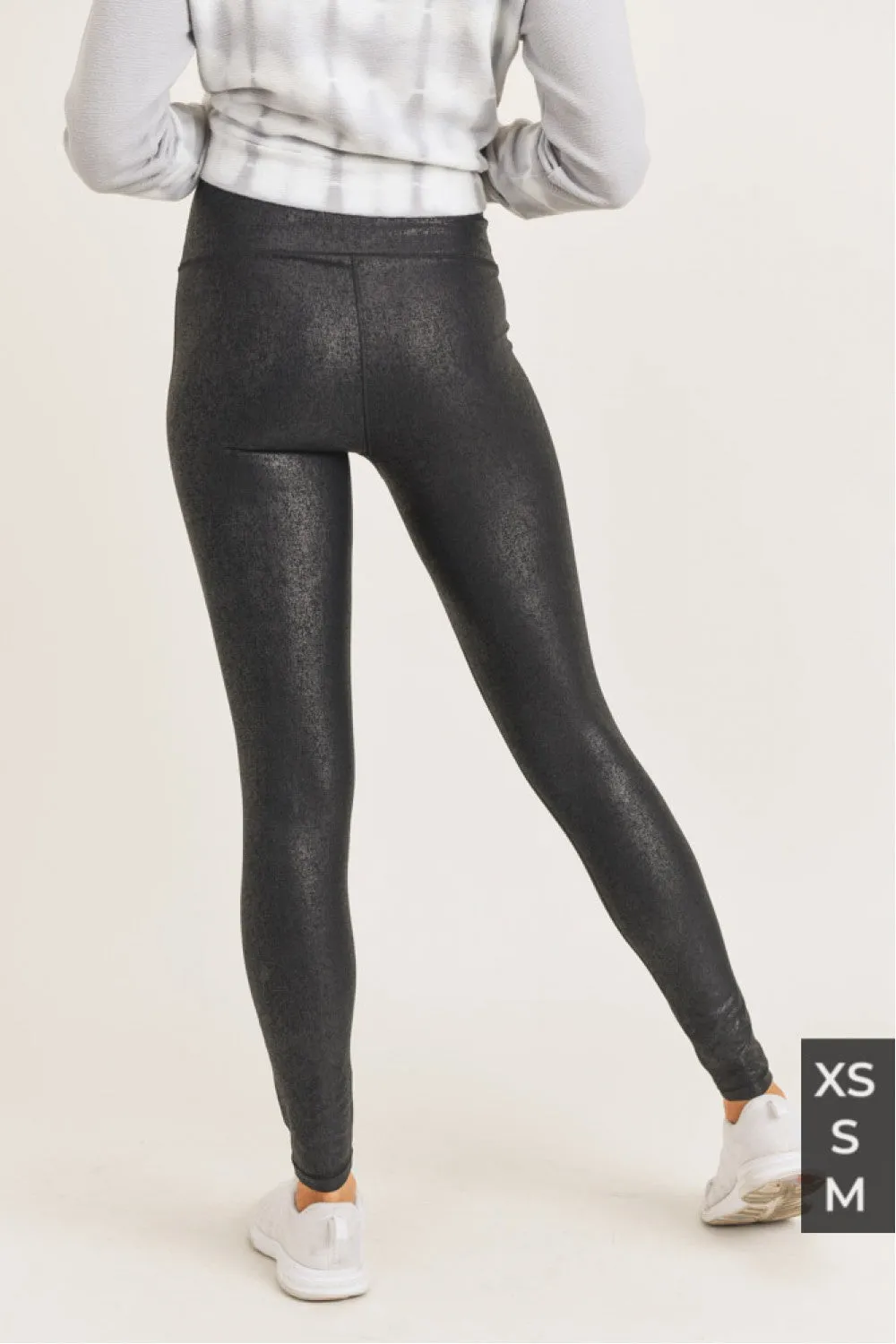 Mono B Crackle Glaze Foil Highwaist Leggings