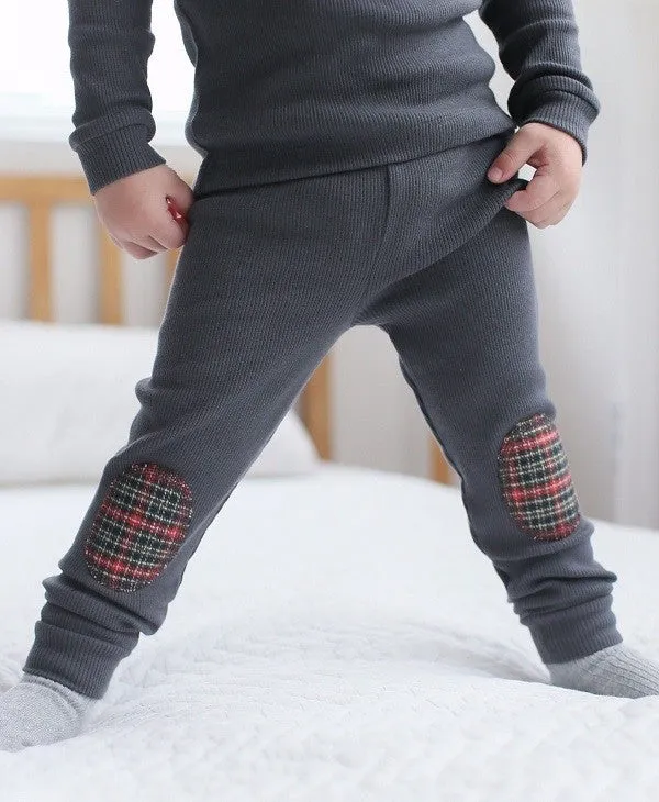 Mono Charcoal Patch Long Sleeve Pajamas