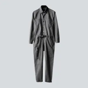 Monochrome men's denim jumpsuit