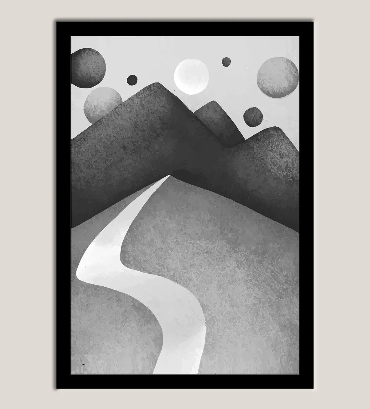 Monochrome Serenity: Trio of Abstract Minimalist Art