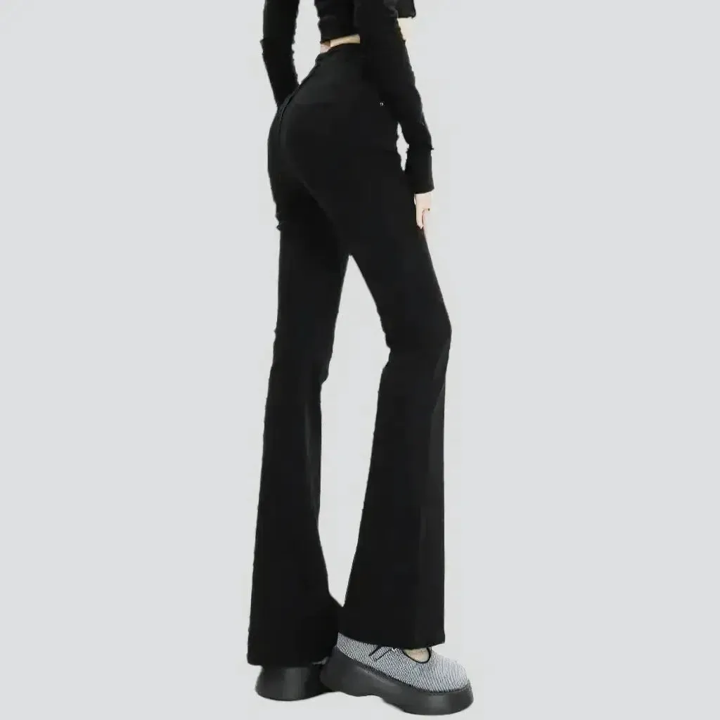 Monochrome women's floor-length jeans