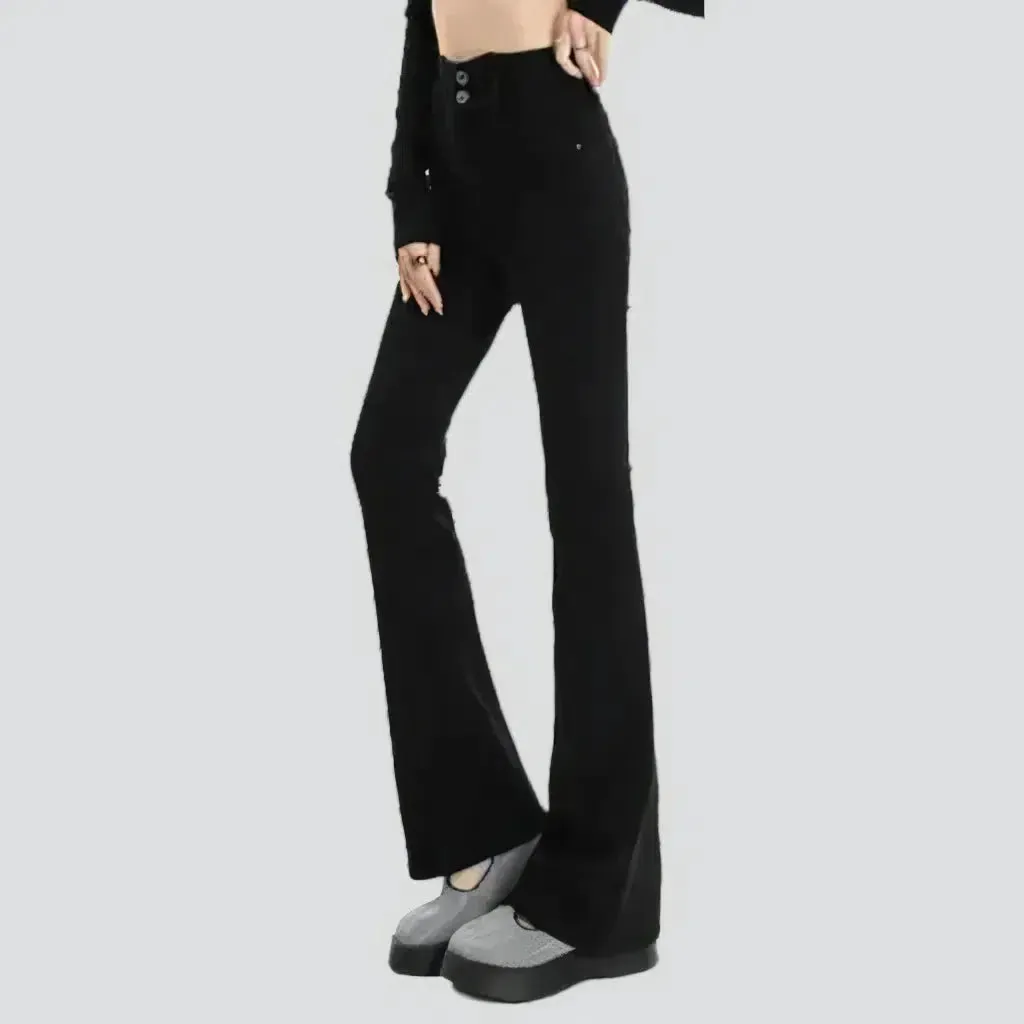 Monochrome women's floor-length jeans