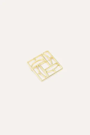 Monogram Brooch Gold