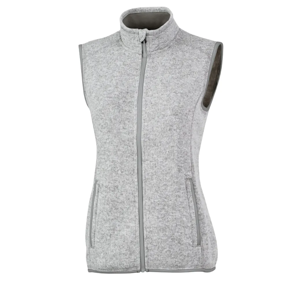 Monogram Embroidered Knit Fleece Vest for Women