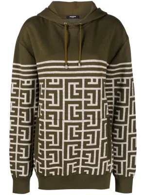 Monogram Stripe Knitted Hoodie