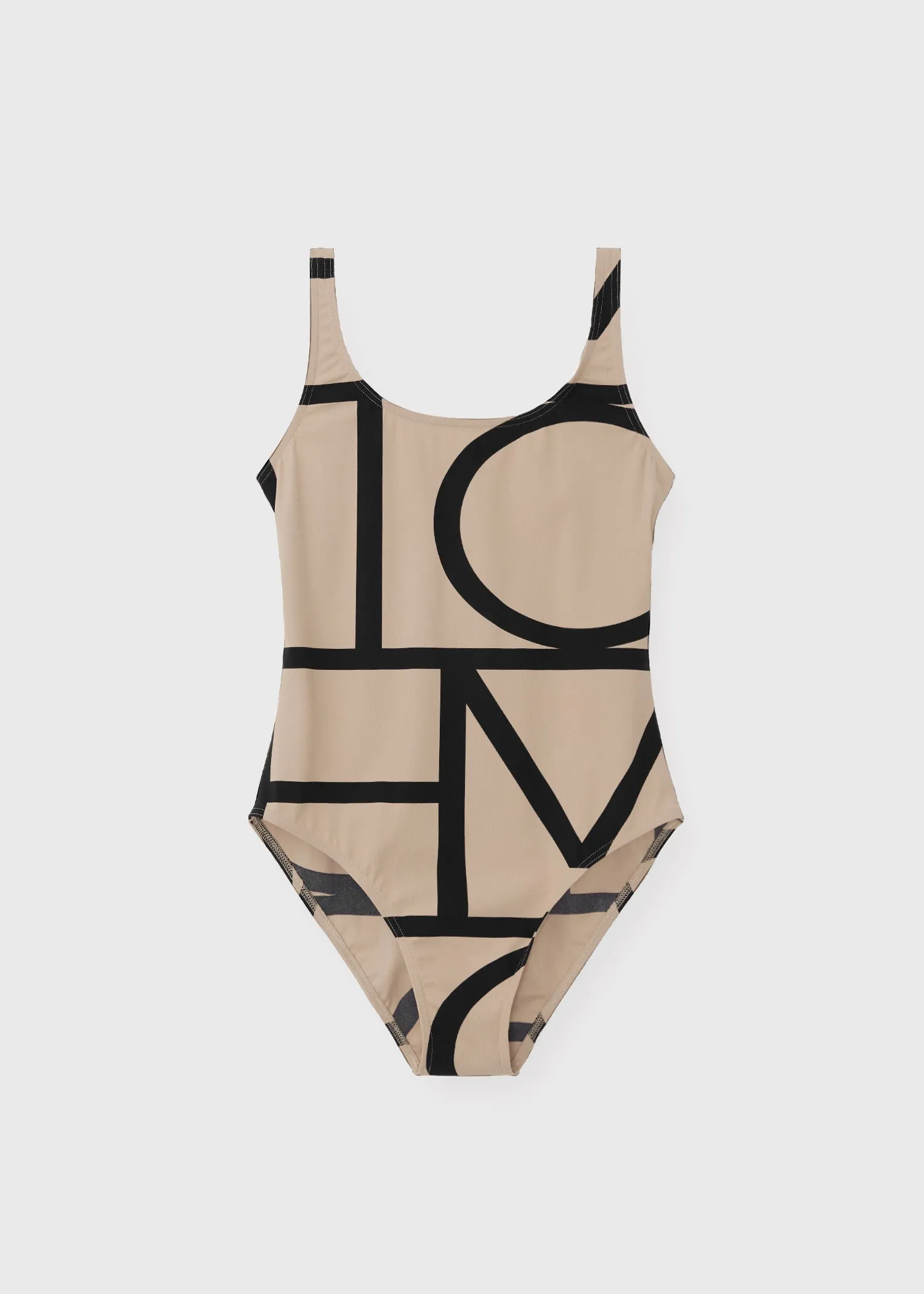 Monogram swimsuit beige