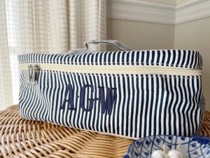 Monogrammed Stripes Train Case (3 color options)