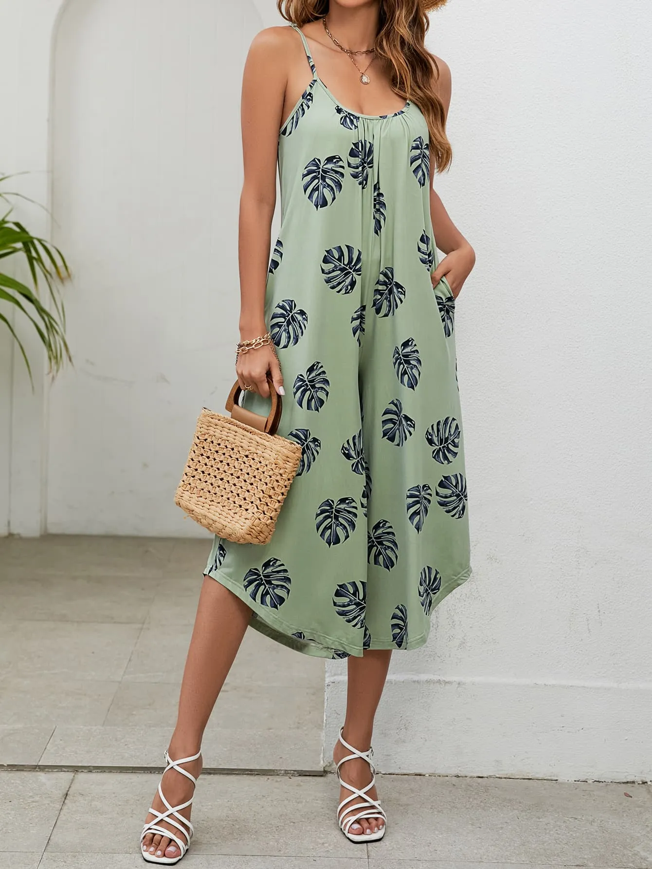 Monstera Leaf Vacation Romper