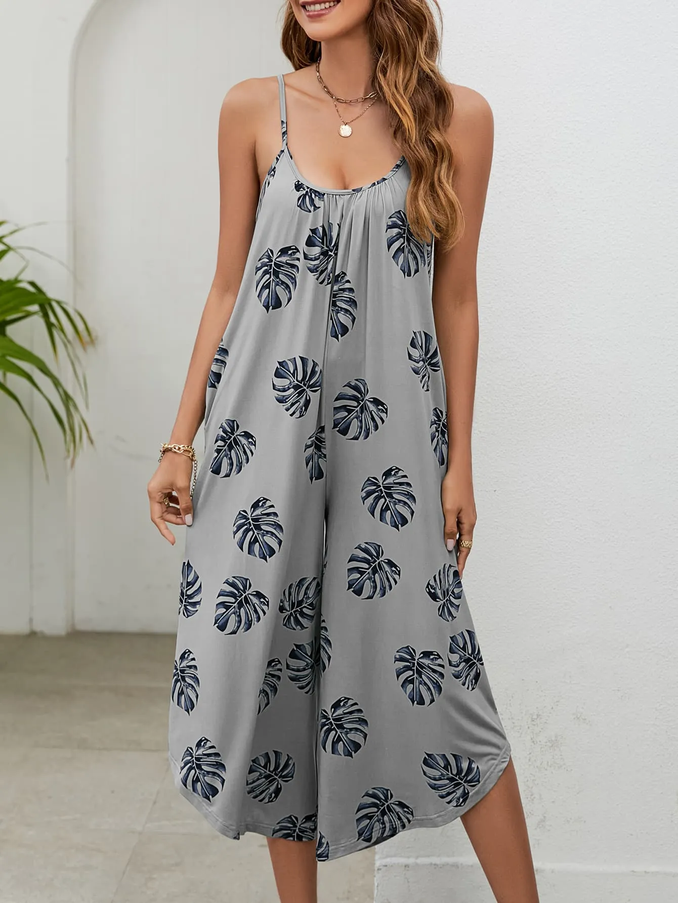 Monstera Leaf Vacation Romper