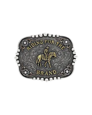 Montana Silversmiths Men's Riding For The Brand Belt Buckle