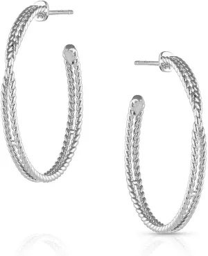 Montana Silversmiths Western Inspired Post Back Hoop Earrings (Wrapped Around You)