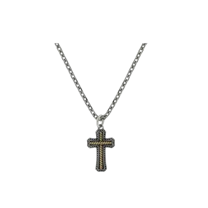 Montana Unisex Silversmiths Two Tone Stainless Cross Silver One Size Necklace