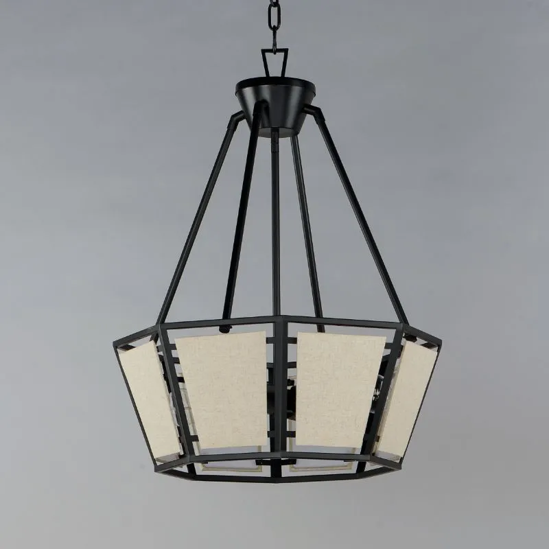 Montauk 20" 4 Light Suspension Chandelier in Black