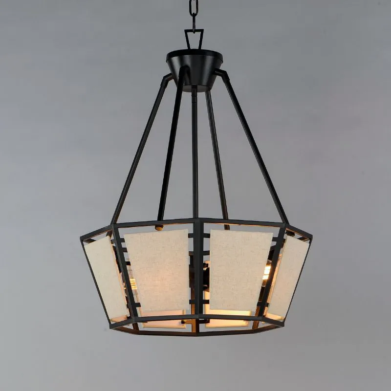 Montauk 20" 4 Light Suspension Chandelier in Black