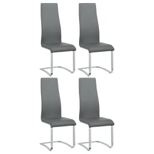 Montclair High Back Grey Side Chairs Chrome (Set of 4)