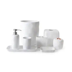 Montecito White Bath Accessories by Kassatex