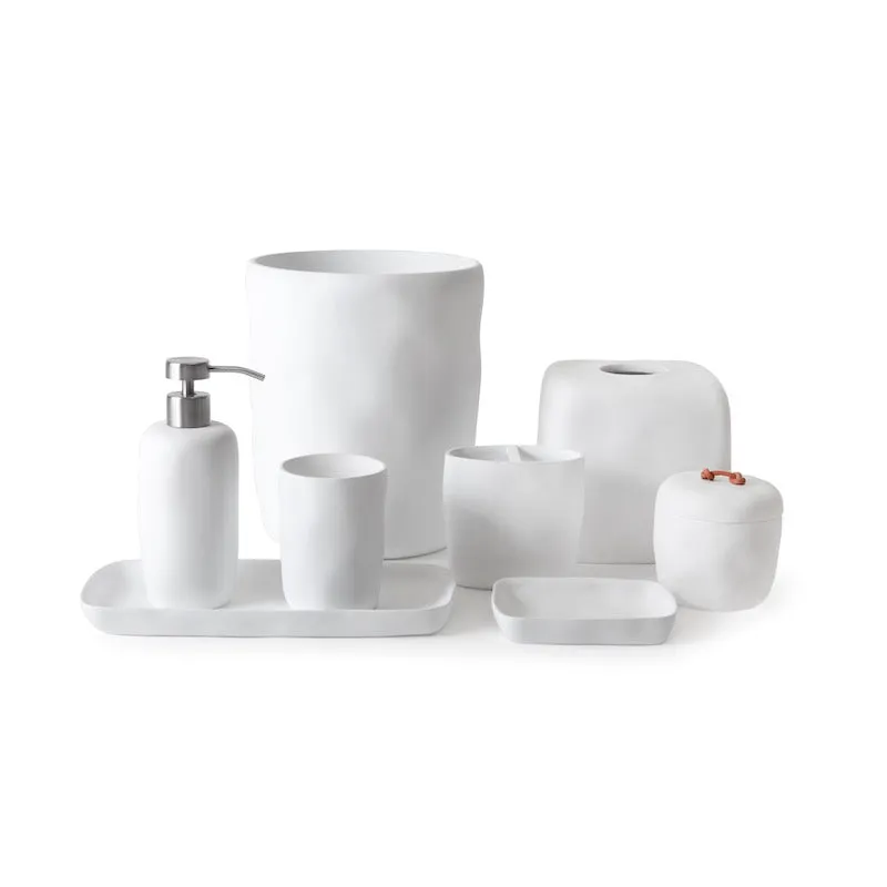 Montecito White Bath Accessories by Kassatex