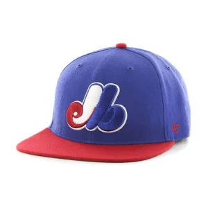 Montreal Expos 47 Brand Blue Red Two Tone Hole Shot Fitted Hat Cap