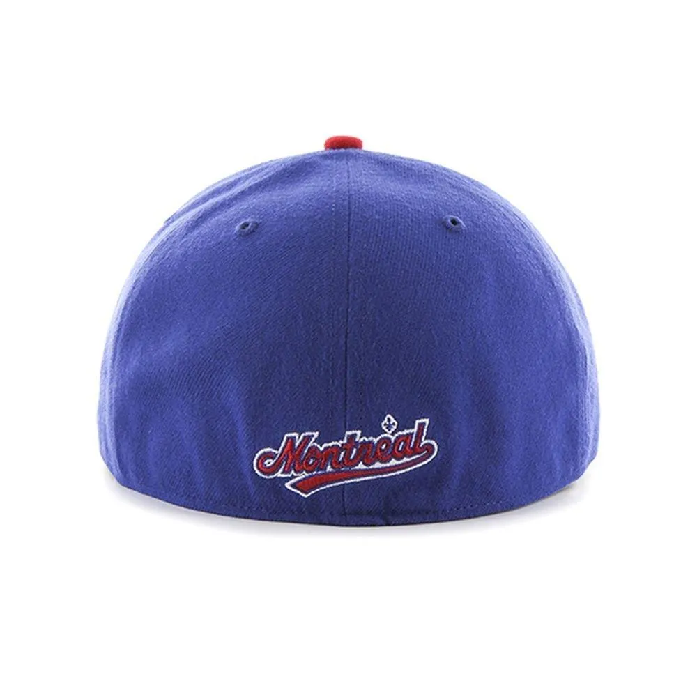 Montreal Expos 47 Brand Blue Red Two Tone Hole Shot Fitted Hat Cap