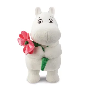 Moomin Standing with Pink Flower Soft Toy