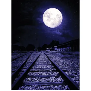 Moonlight Rail Road Printed Backdrop