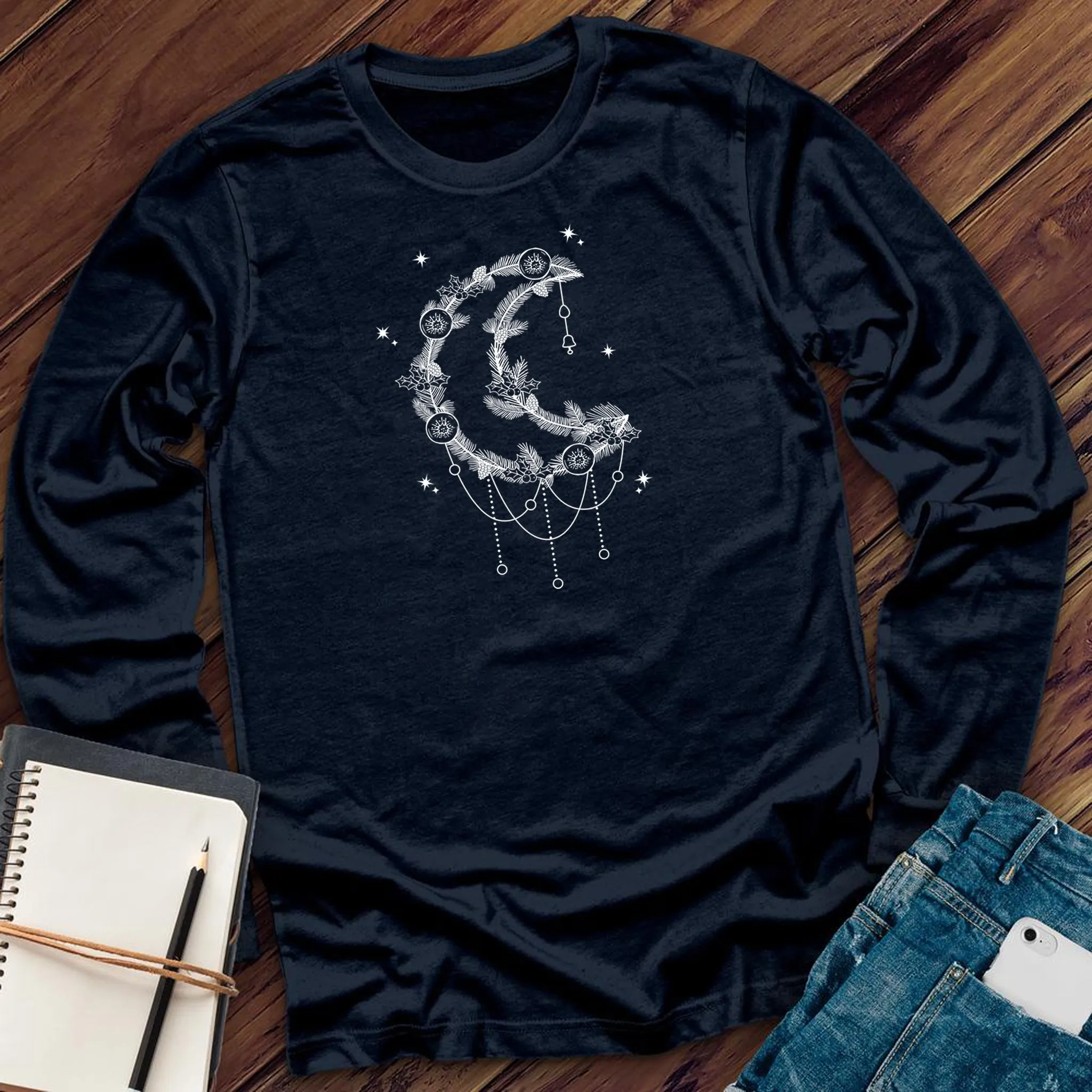 Moonlight Winter Wreath Long Sleeve