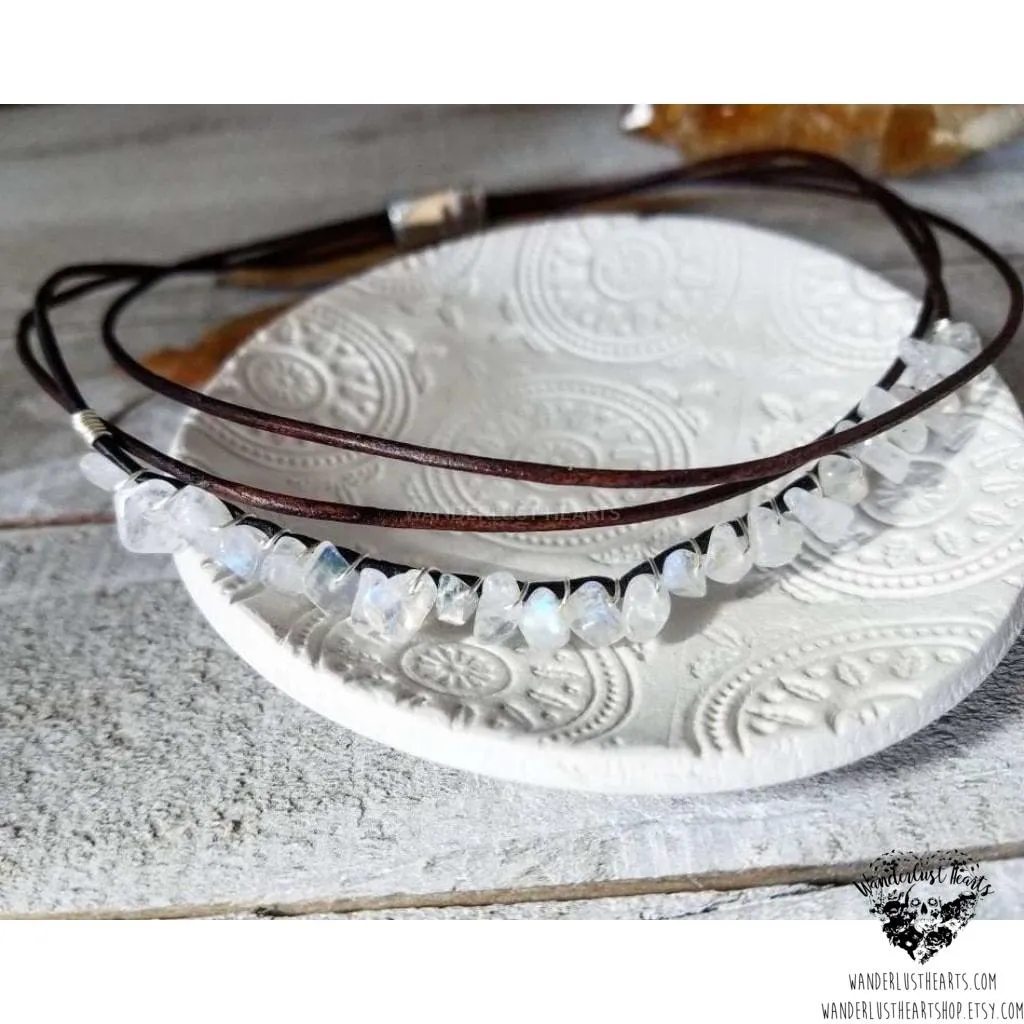 Moonstone choker necklace