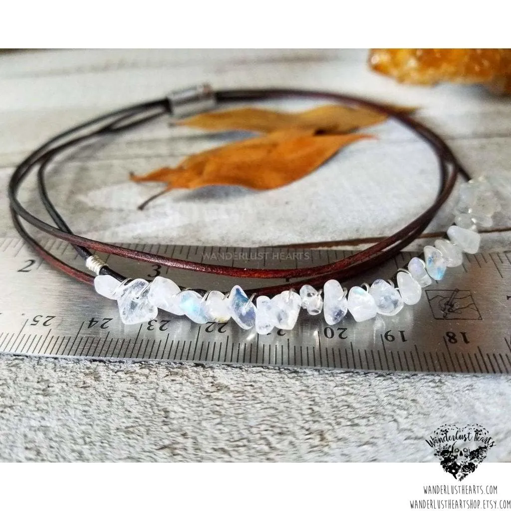 Moonstone choker necklace