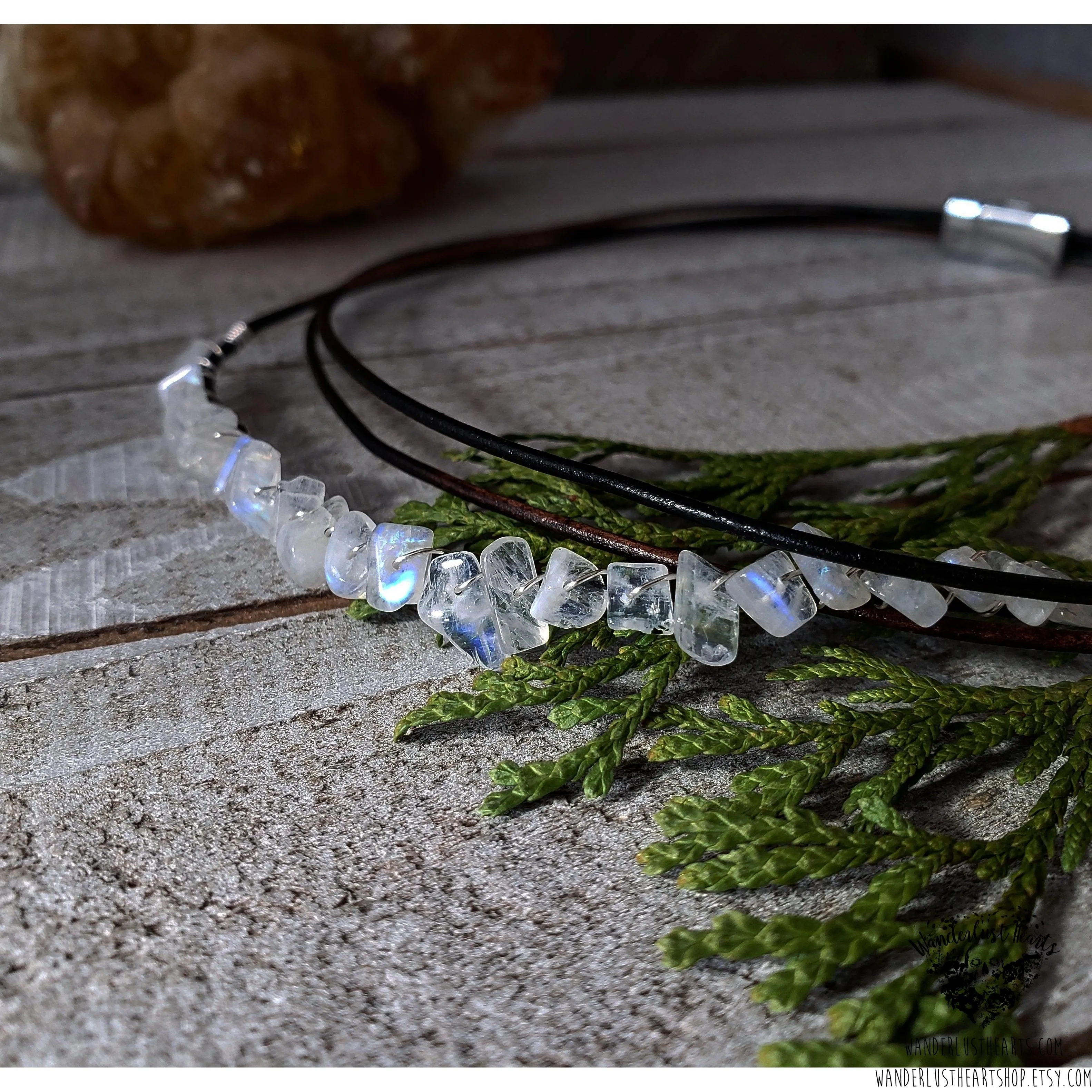 Moonstone choker necklace