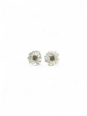 MOP FLOWER SETTING STUD EARRINGS