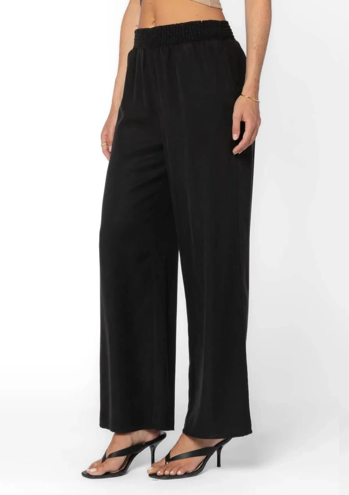 Morelia Pull-On Wide Leg Pants - Black