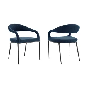 Morgan - Upholstered Dining Chair (Set of 2) - Matte Black Legs