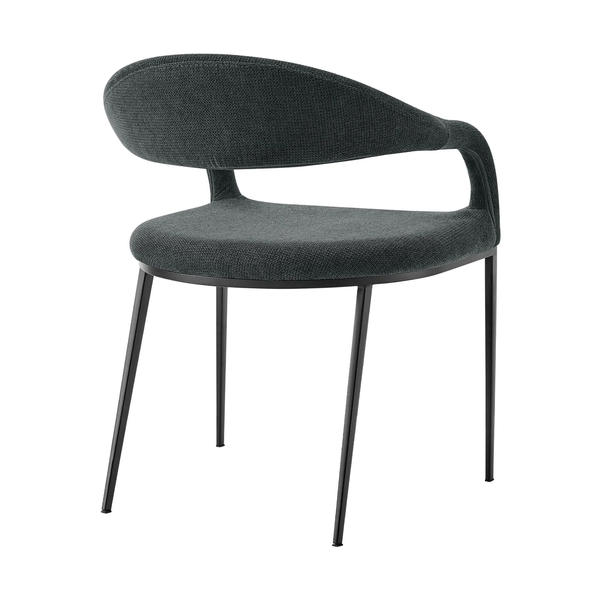 Morgan - Upholstered Dining Chair (Set of 2) - Matte Black Legs