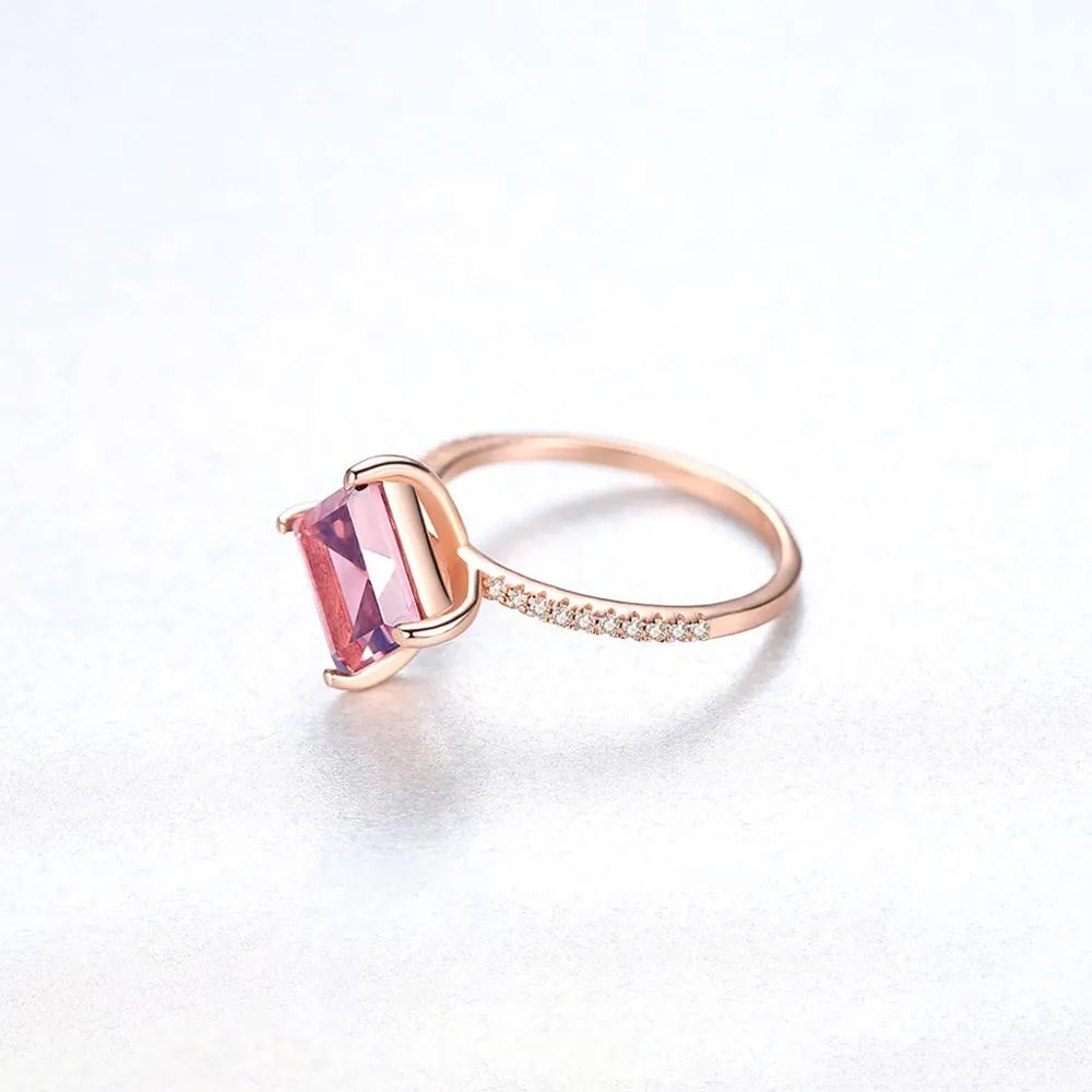 Morganite Simulant Gold Ring