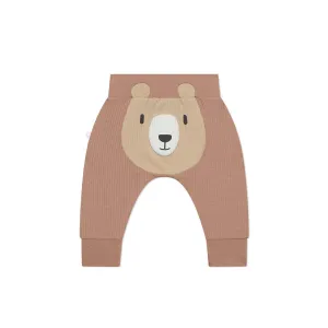 MORI Bear Face Ribbed Joggers - Bear   Brown