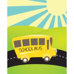 Morning School Bus Printed Backdrop