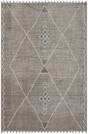 Moroccan Diamond Pattern Gray Tone Area Rug