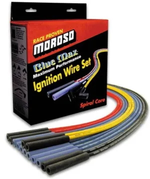 Moroso Blue Max Spiral Core Ignition Wire Set - Spark Plug Wires Ford w/ 351C - 400 V8 Engines