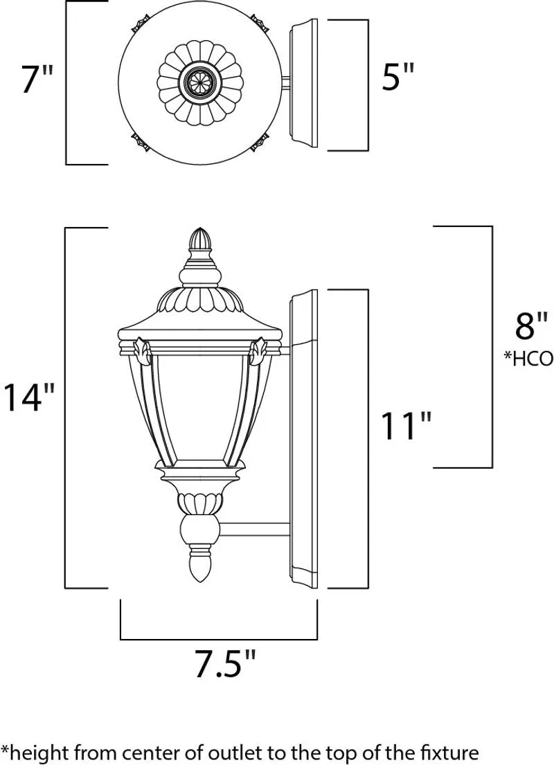 Morrow Bay DC 7" Single Light Outdoor Wall Mount in Earth Tone