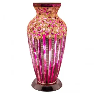 Mosaic Glass Vase Table/Bedroom Lamp - Lighting -Rose Deco- Includes E27 LED Bulb